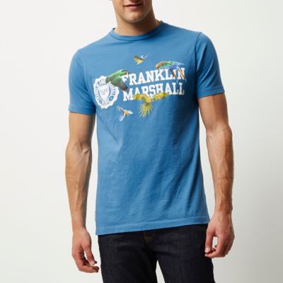 Blue Franklin & Marshall bird print t-shirt